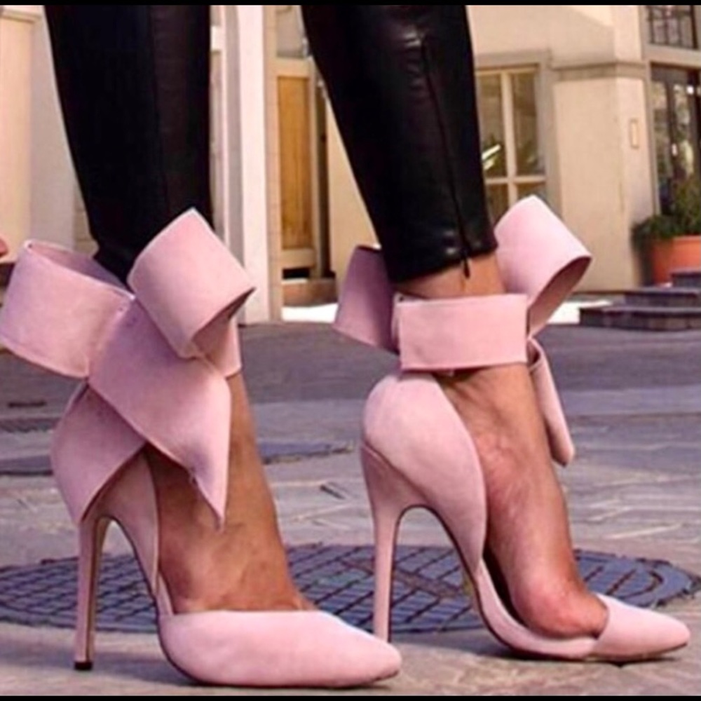 Bow Tie Pink High Heels